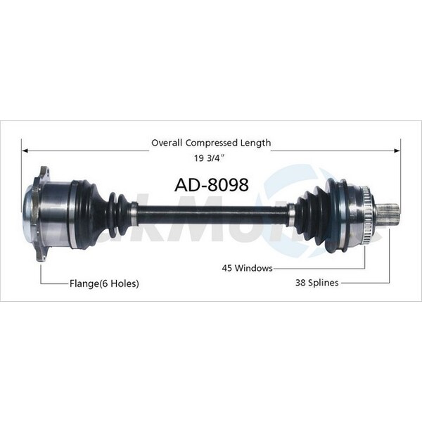 Surtrack Axle Cv Axle Shaft, Ad-8098 AD-8098 - main